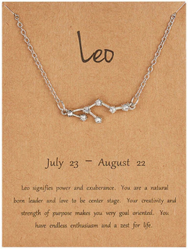 Bling Rhinestone Constellation Zodiac Sign Pendant Necklace 17″+2″ extender NIP