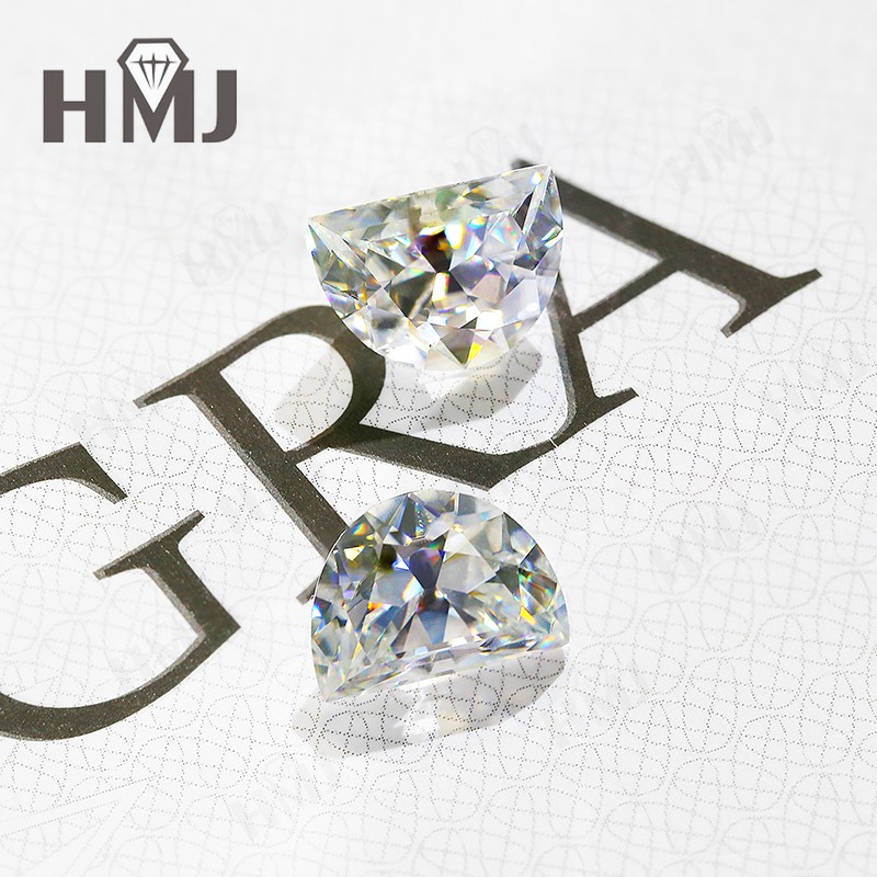 Wholesalers Special Moissanite Loose Stones Half Moon Gemstone White D Color DIY