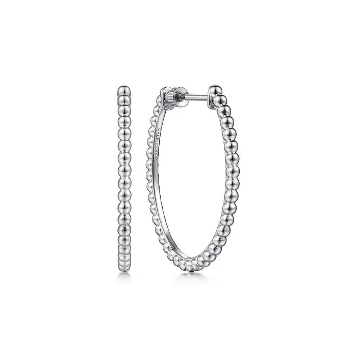 Gabriel & Co. 925 Sterling Silver Bujukan Oval Classic 30mm Hoop Earrings