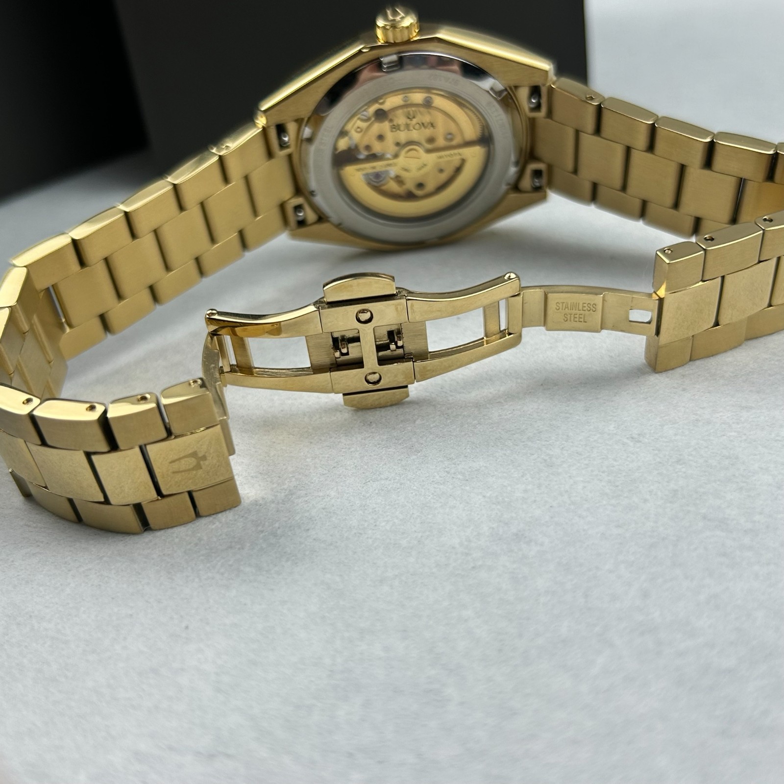 Bulova Men’s 97A182 Surveyor Champagne Dial Gold Stainless Steel Automatic Watch