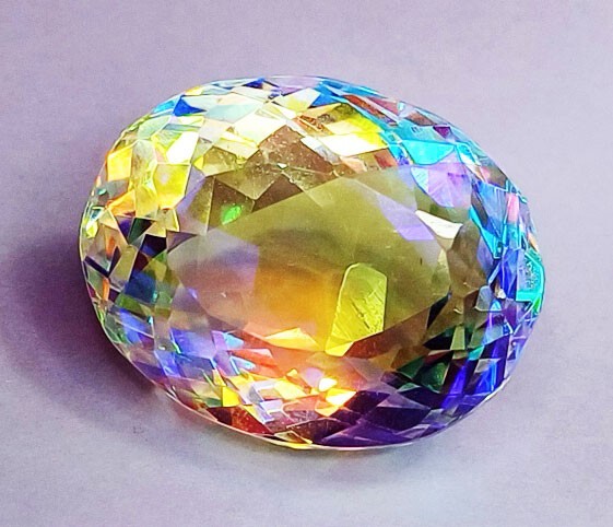 Mystic Quartz Rainbow 48.45 Ct Certified Loose Gemstone With Free Gift