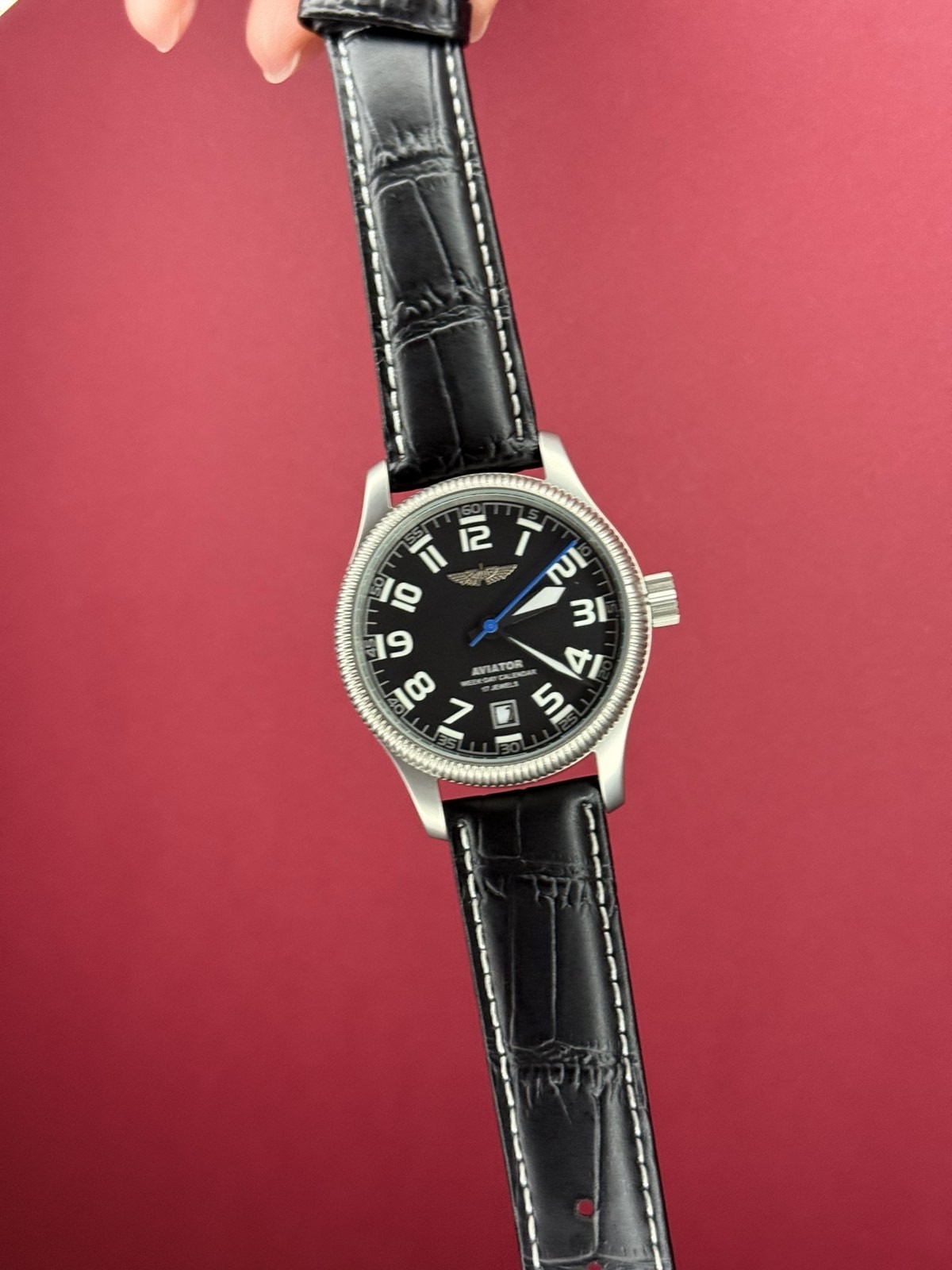 Aviator Watch Mechanical Soviet USSR Pilot Military Calendar Day Raketa Vintage
