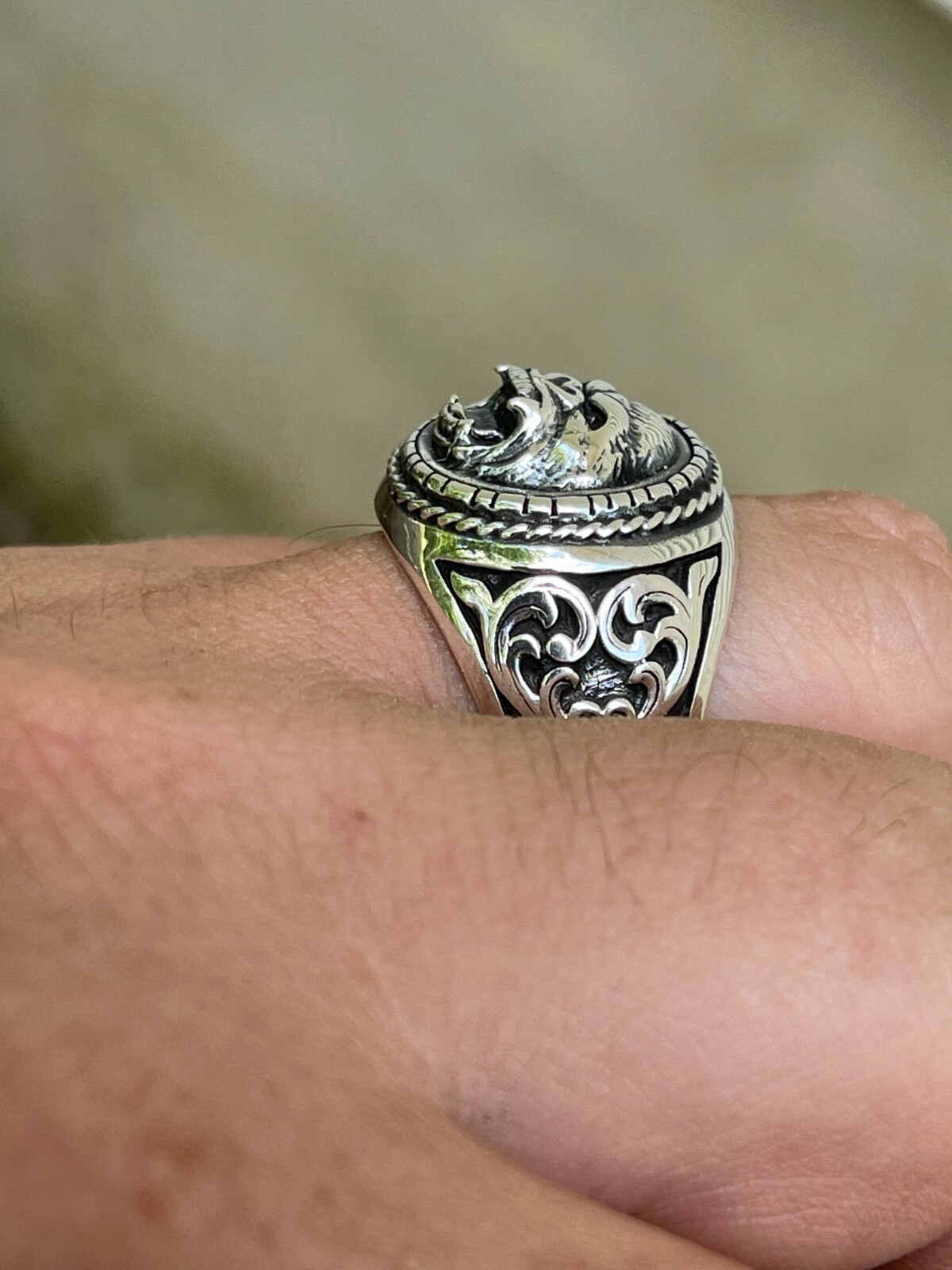 Real 925 Sterling Silver Mens Plain Gorilla Monkey Ape Ring Sz 7 8 9 10 11 12 13