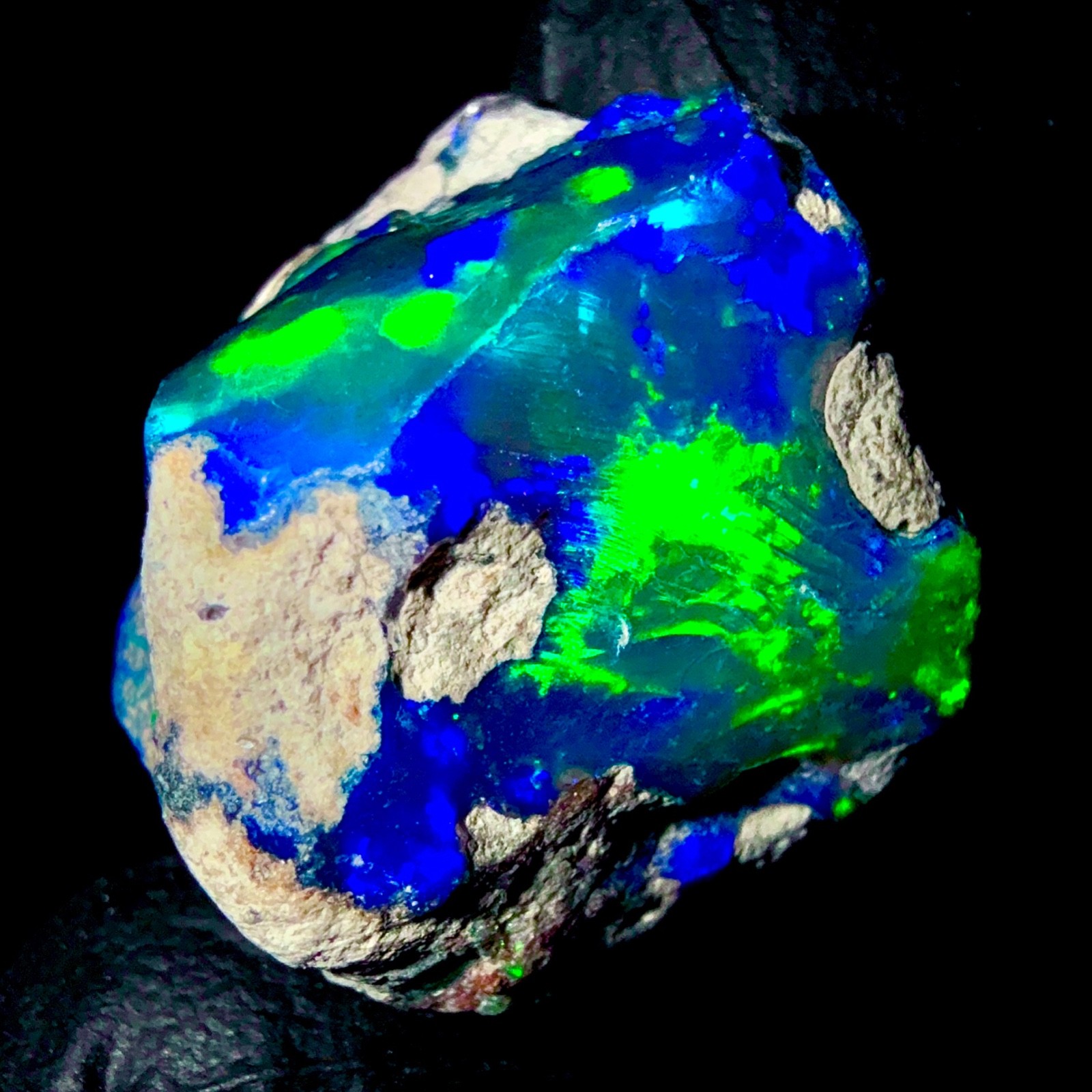 10 Ct Opal Rough, Jewelry Grade Black Welo Ethiopian Opal Rough, Multi Fire Opal