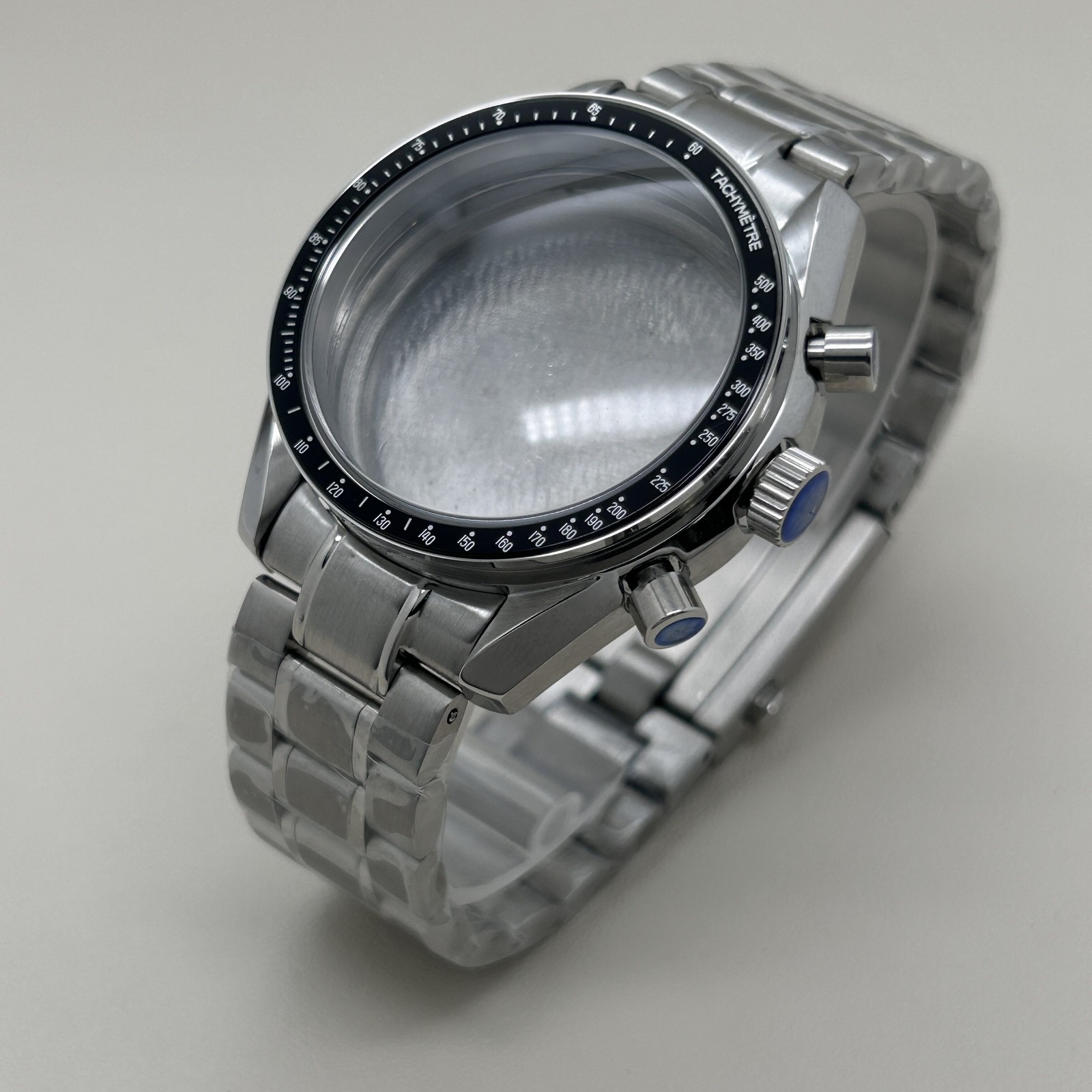 DIY Watch Part Kit for VK63 VK64 Speedmaster 39.7mm Watch Case Steel Strap