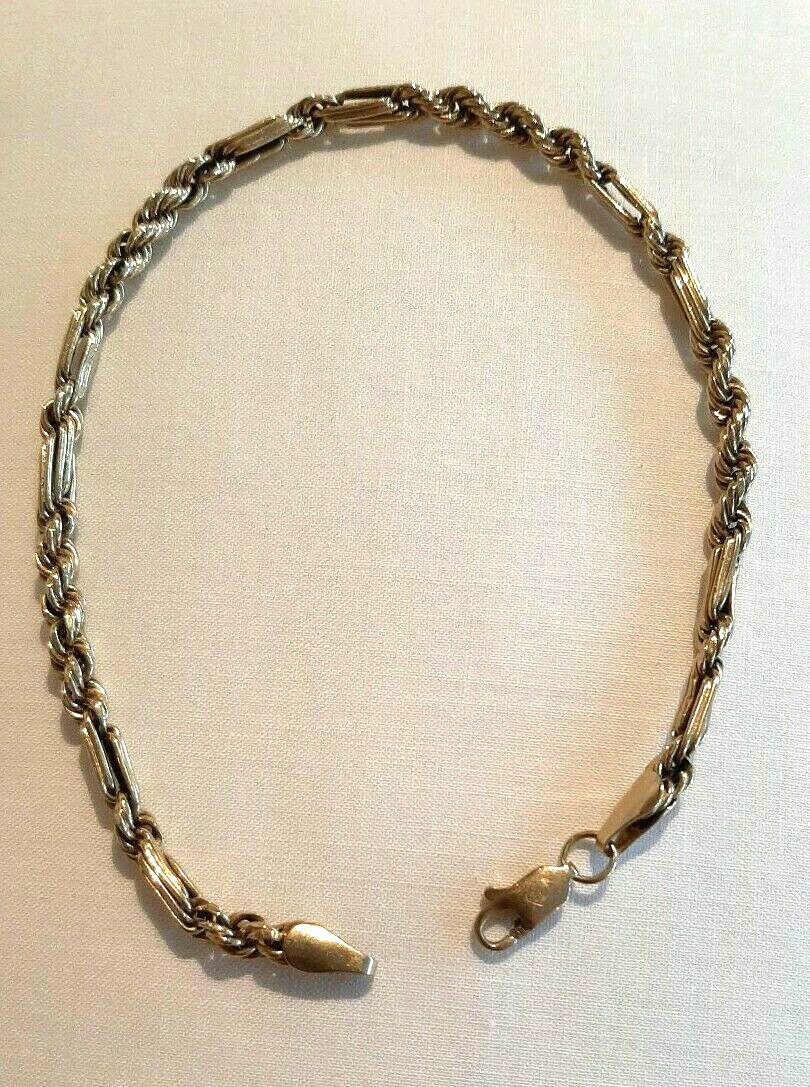 14k Gold Figarope Rope Twist Chain Bracelet