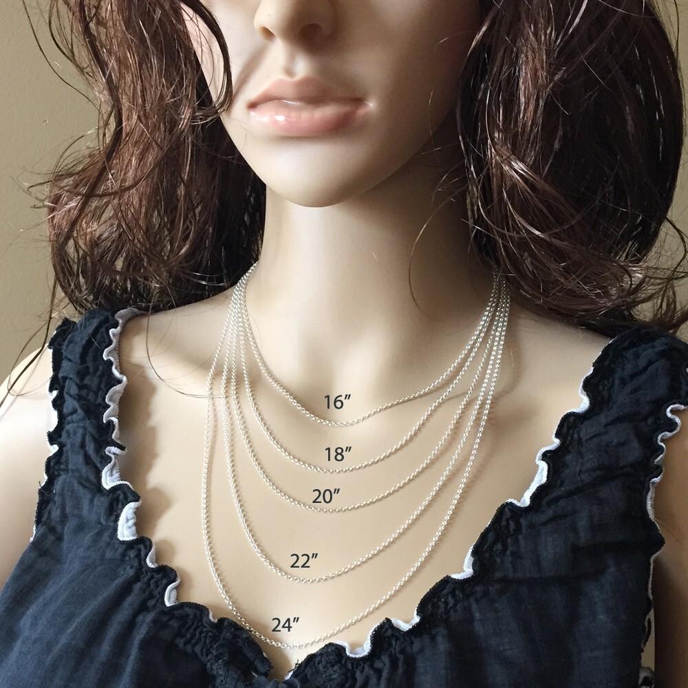 Solid Sterling Silver 2mm Rolo Necklace Chain with ITALY TAG (All Sizes)