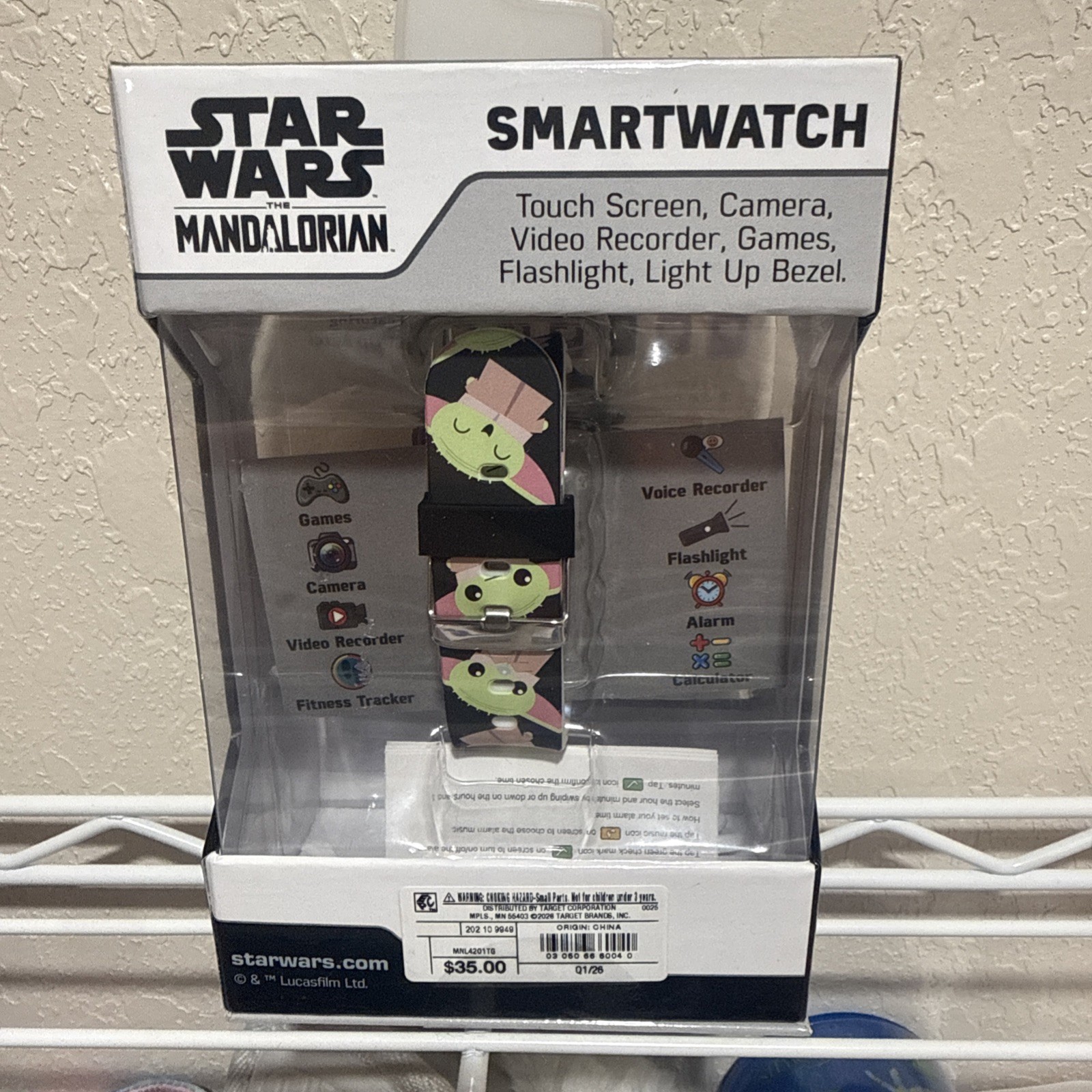 Boys’ Mandalorian Light Up Interactive Smartwatch – Black/Green