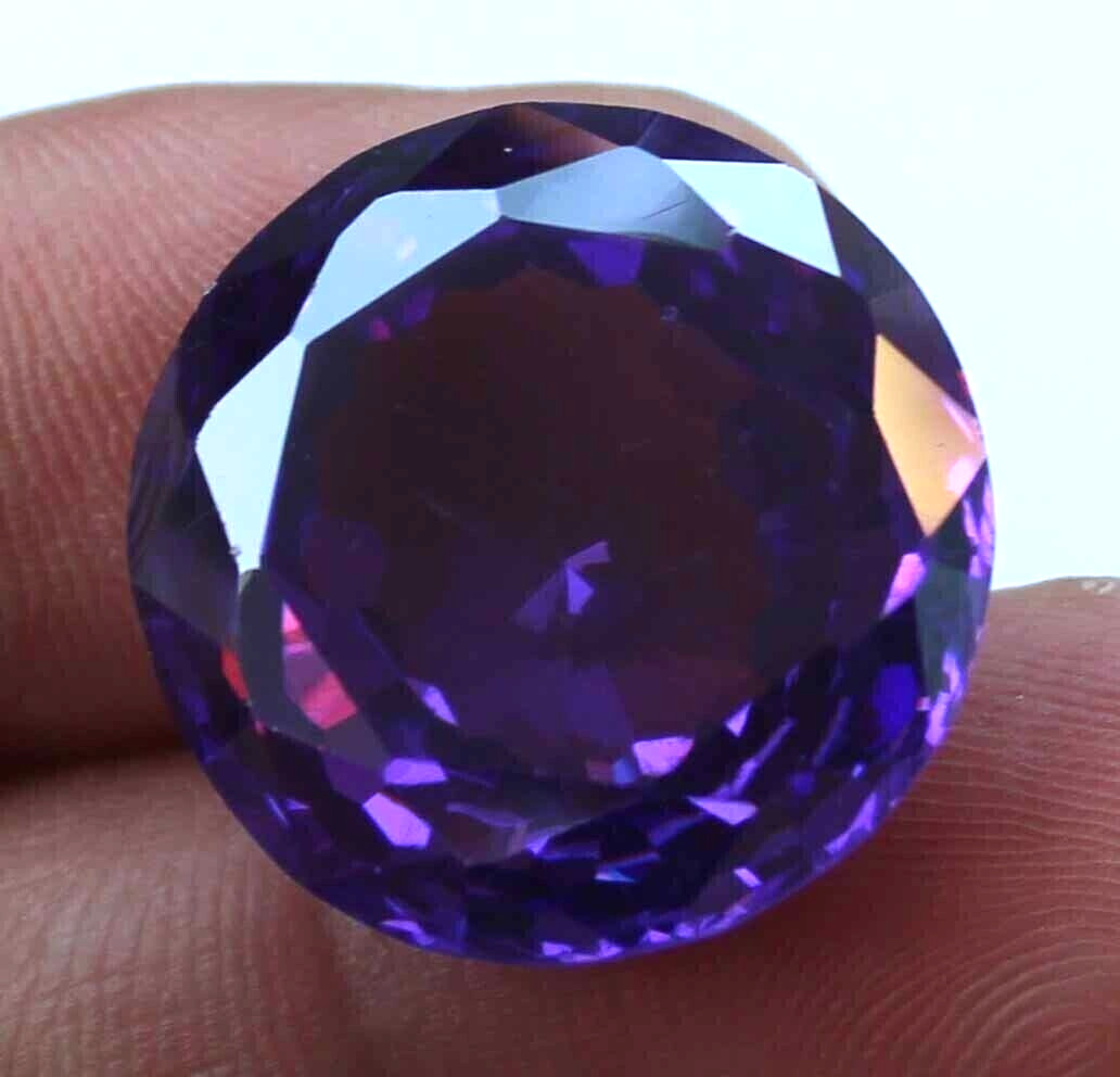 AAA+ 36.90 Ct. Natural Precious Cambodian Purple Zircon Round Cut Loose Gemstone