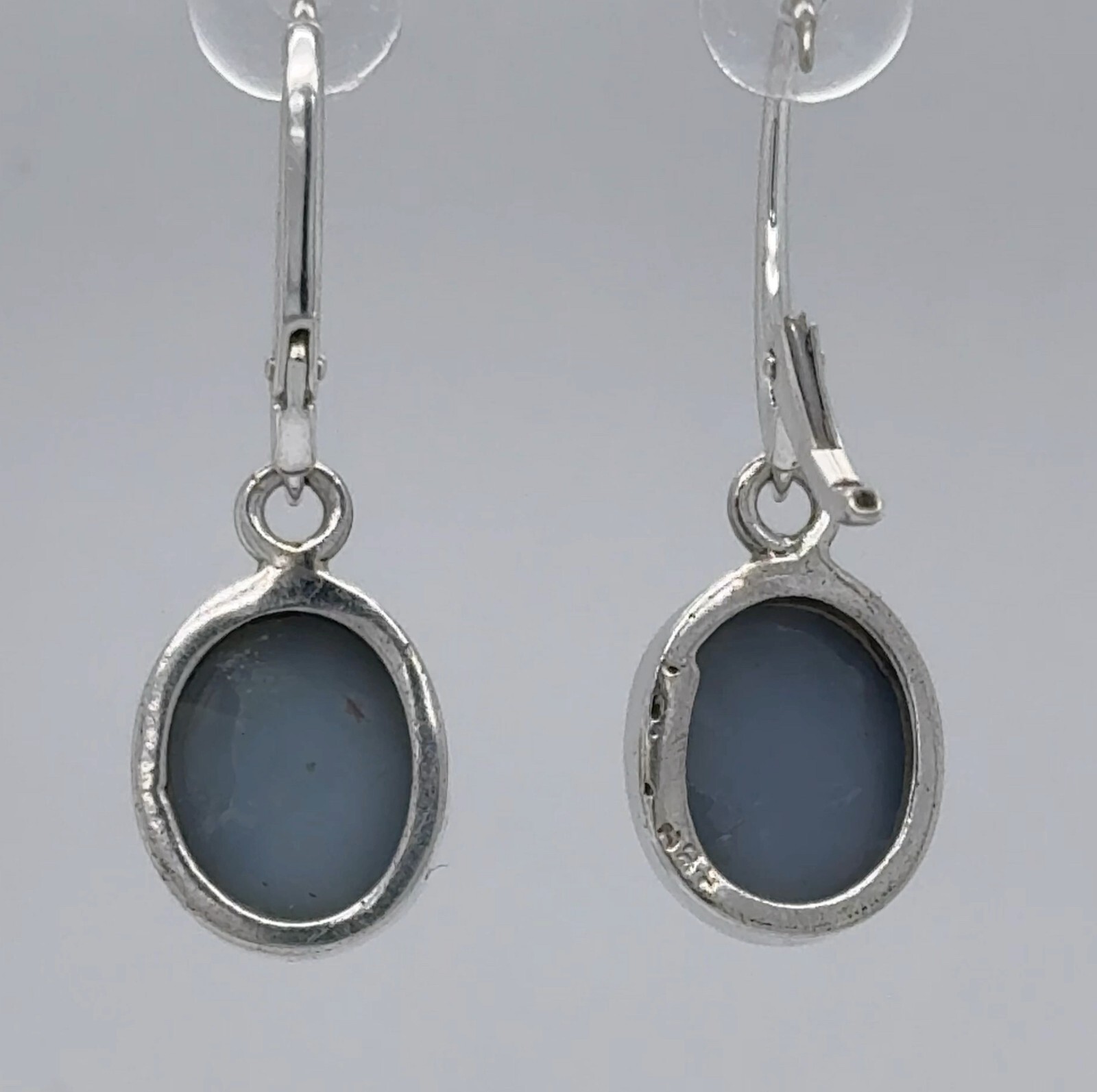 Oval DRUZY / Druse / Drusy Quartz Earrings – 925 STERLING SILVER Leverback #154e