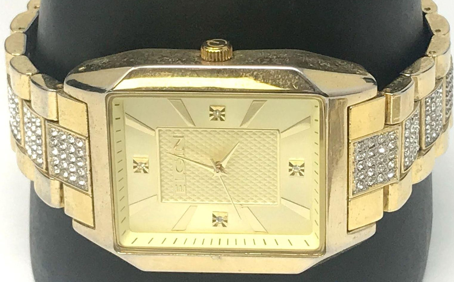 Elgin FG9754ST Gold Tone Quartz Analog Men’s Watch/Bracelet Combo! New battery