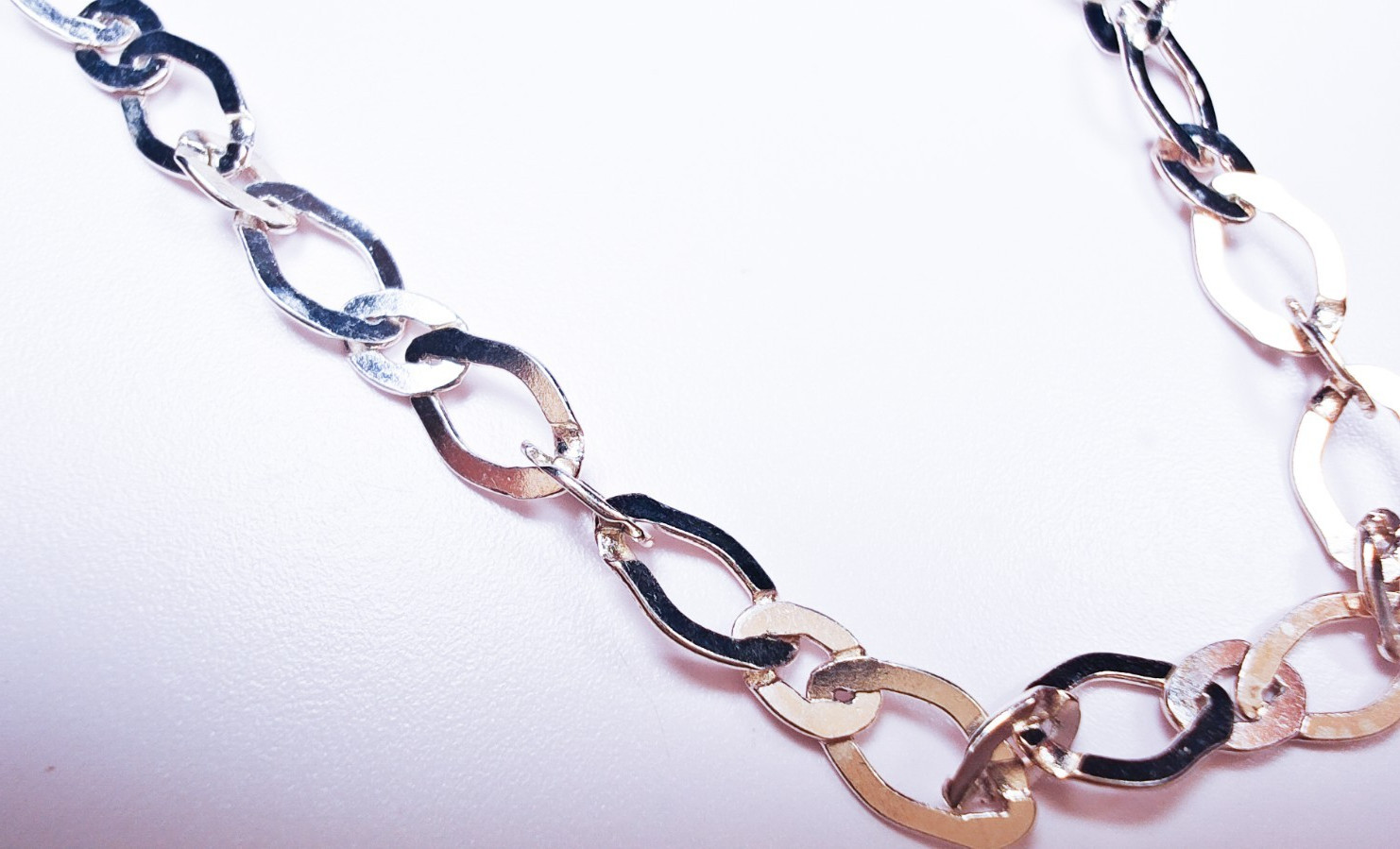 Italy 925 Sterling Silver Oval Link Bracelet 7.25″ Designer Spring Ring 1.65g