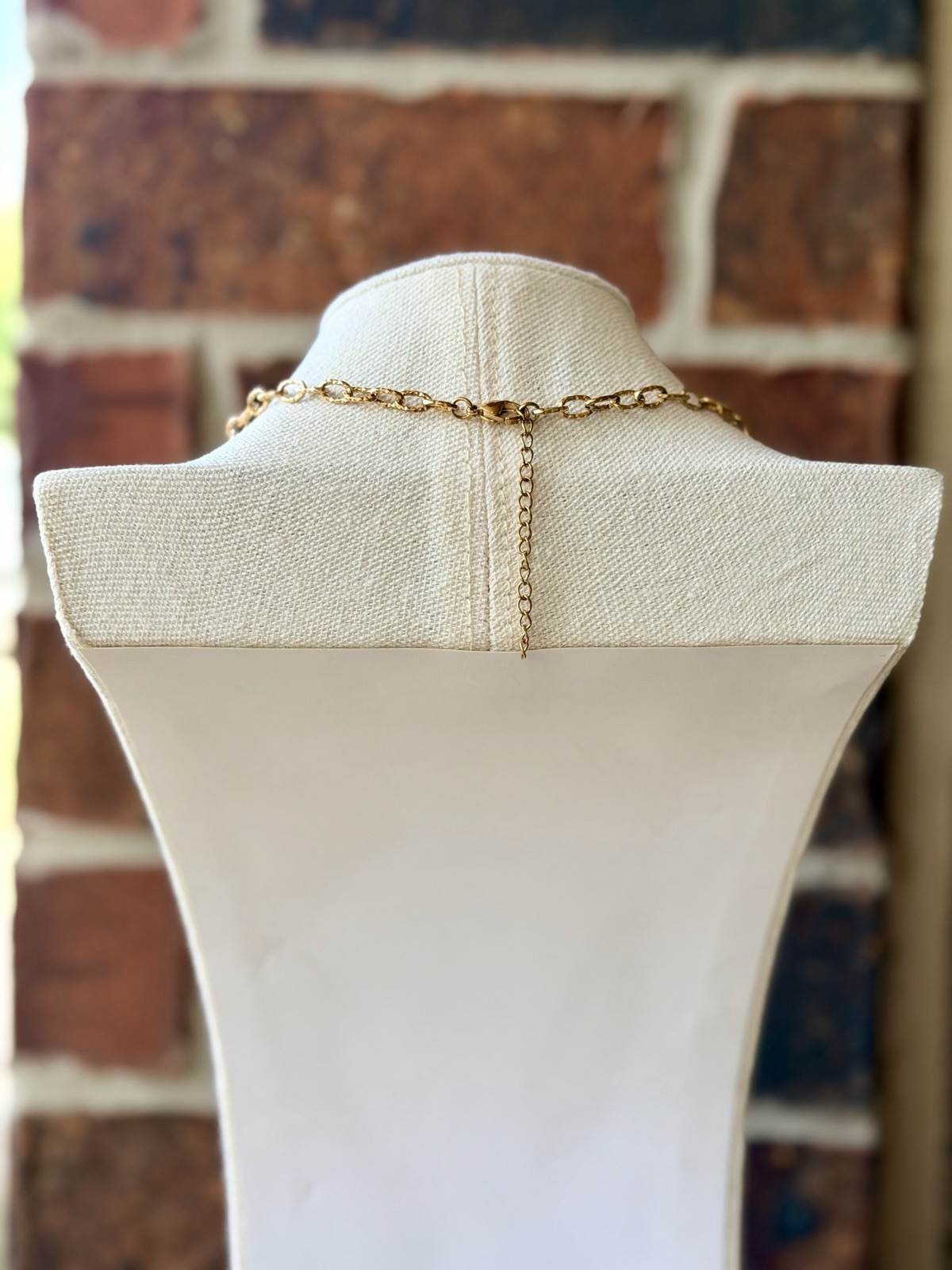 Gold Hammered Cable Link Chain