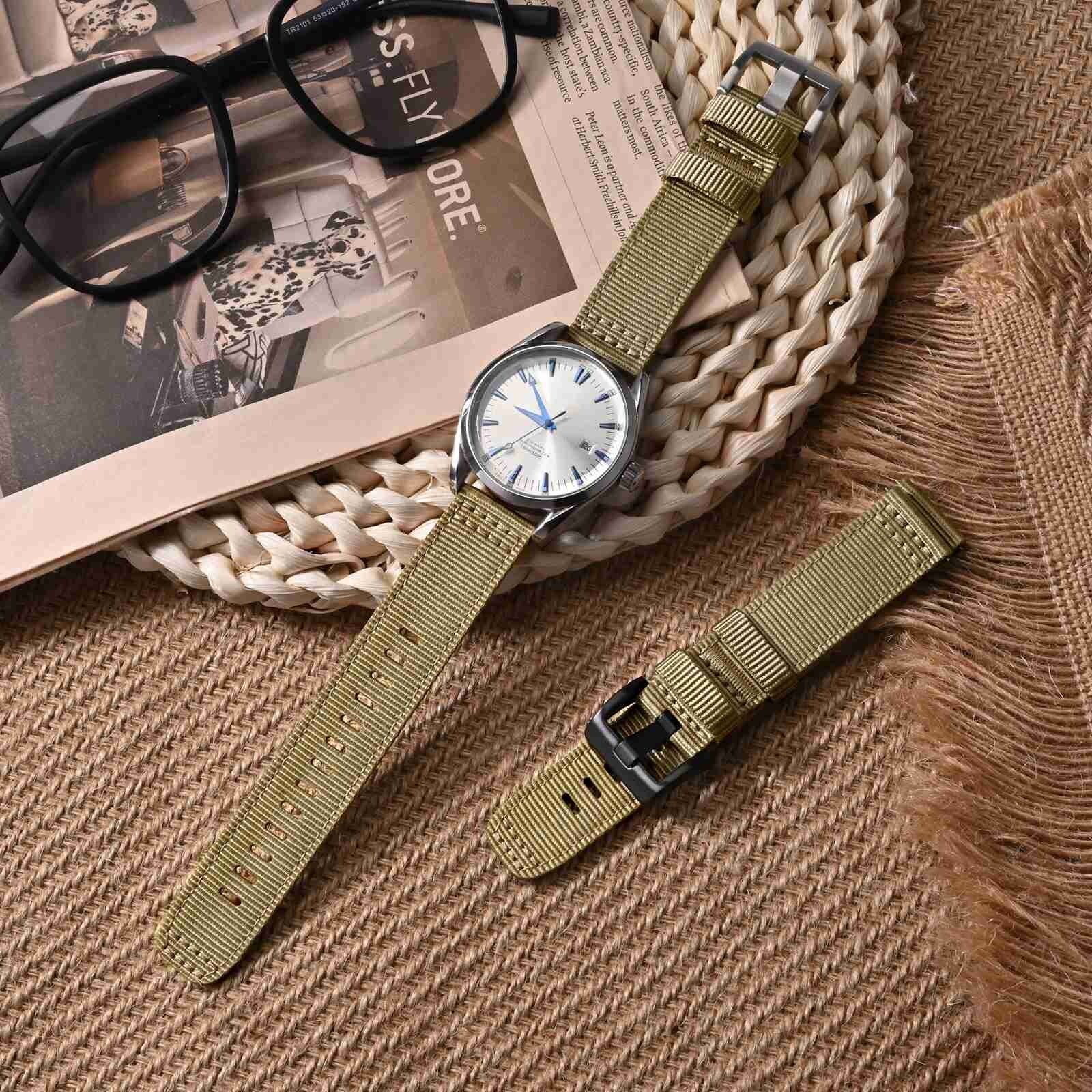 ANNEFIT Weave Nylon Watchband 18mm 19mm 20mm 22mm 24mm,Quick Release Watch Strap