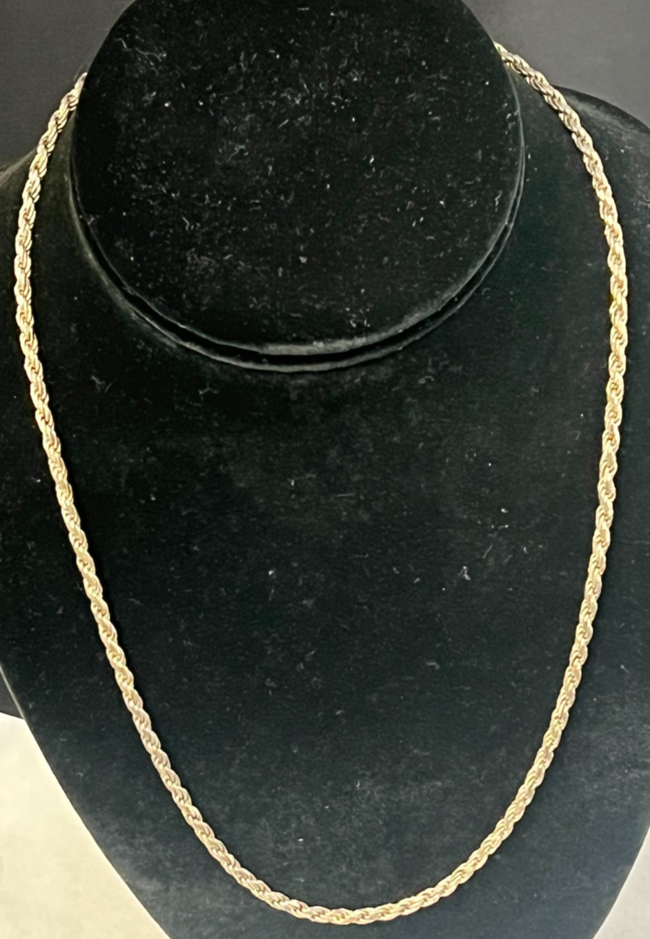 VTG Sterling Silver 925 3mm Rope Chain Necklace Italy 20″ Length 17.4 grams