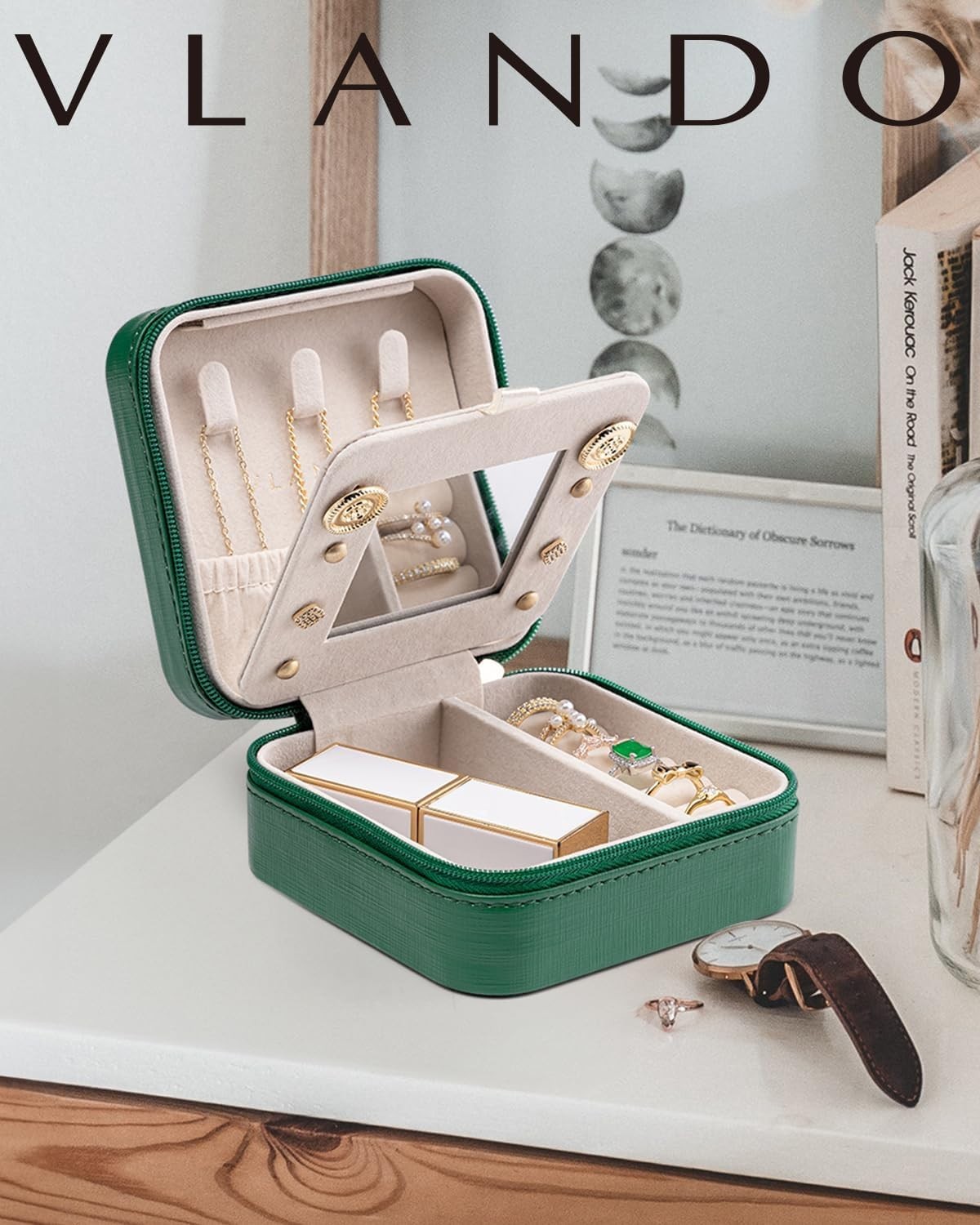 Small Travel Jewelry Box Organizer – Girls Women Gift Rings Earrings Necklace…