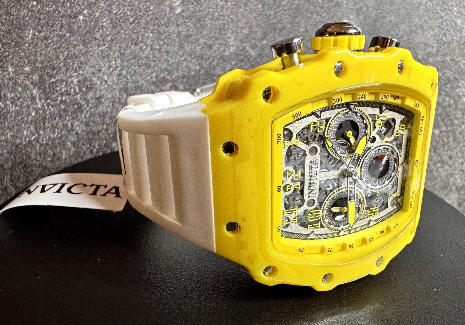 Invicta Racing 69740 Race Miami Special Edition Yellow Skeleton Chronograph NIB
