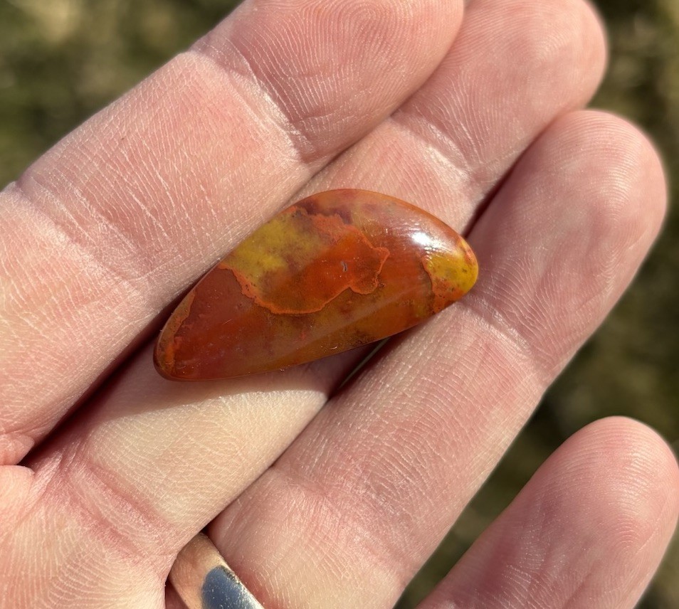 Wire Wrapping San Rafael Jasper Cabochon Red Yellow Beautiful Material