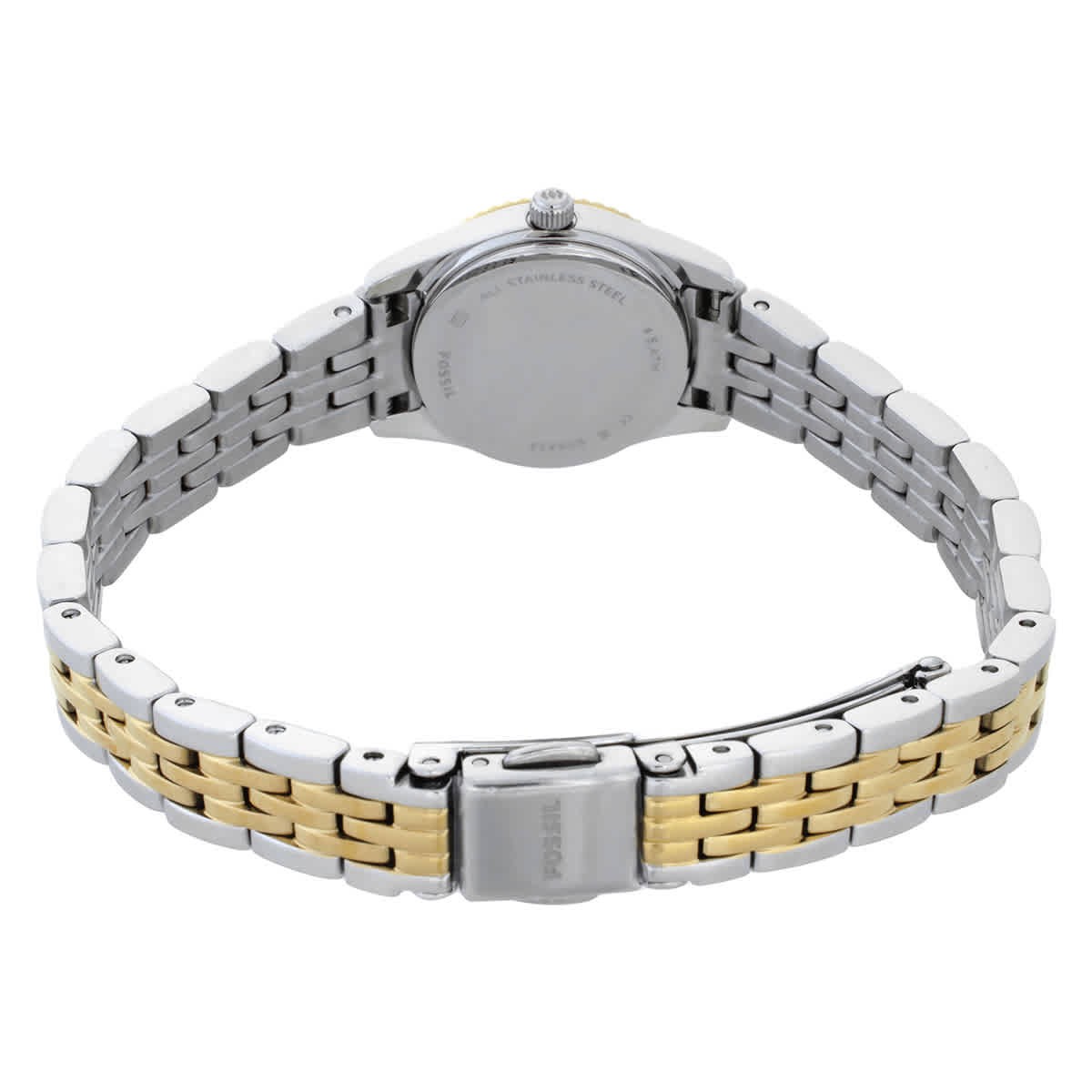 Fossil Scarlette Mini Quartz Silver Dial Two-Tone Ladies Watch ES5473
