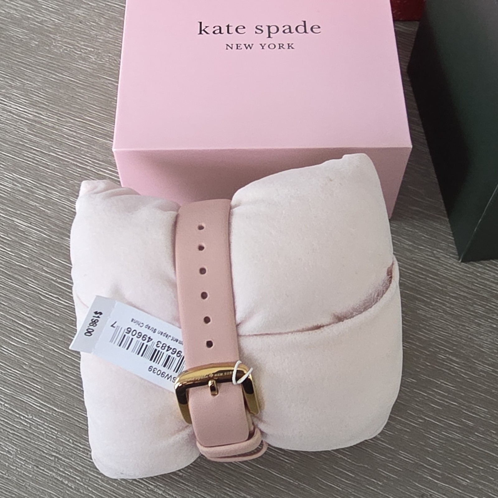 kate spade new york Metro World Map Dial Quartz Pink Leather w/ Box