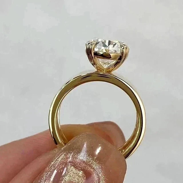 4Ct Oval Cut Lab Created Diamond Wedding Engagement Ring 14k Yellow Gold