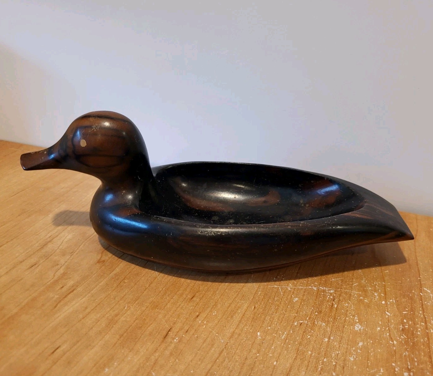 DUCK MALLARD Dark Wood Desk Top Home Office Supply Holder 9 x 3.5 inches