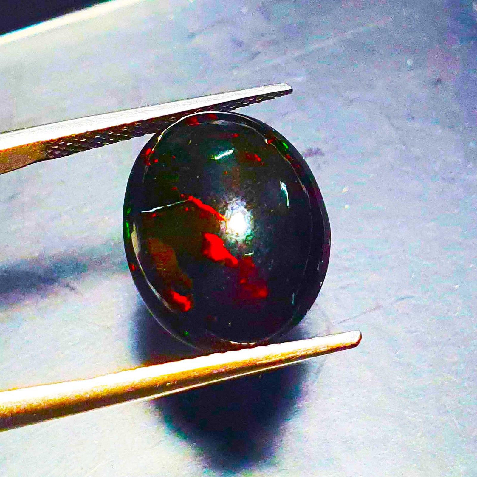 Natural Ethiopian Black Opal Oval Cabochon Gemstone 11.50*14.50 MM 4.80C T