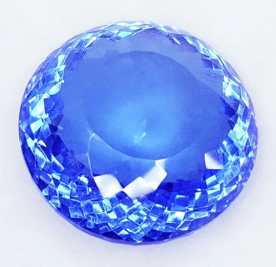 Natural Certified 105 Ct Brazilian Blue Topaz Round Cut Loose Gemstone A+