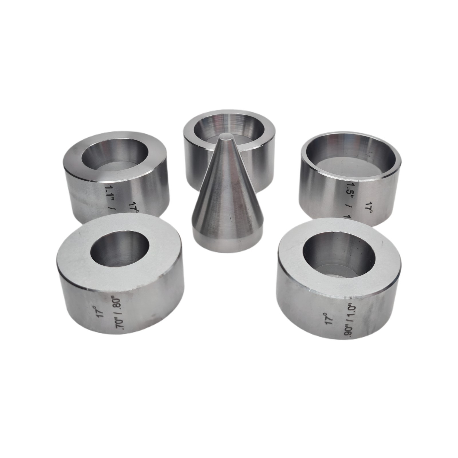 17 Degree Cone With 5 PC Taper Punches Hole Punch Coin Metal Jewelry Making Tool