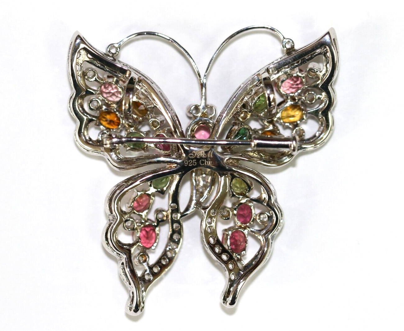 Multi-Color Tourmaline/ White Topaz Pin Pend
