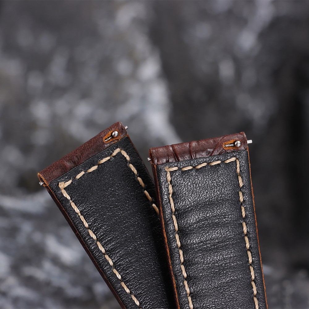 Quick Release Genuine Leather Watch Band 20/22/24/26mm Universal Carved strap