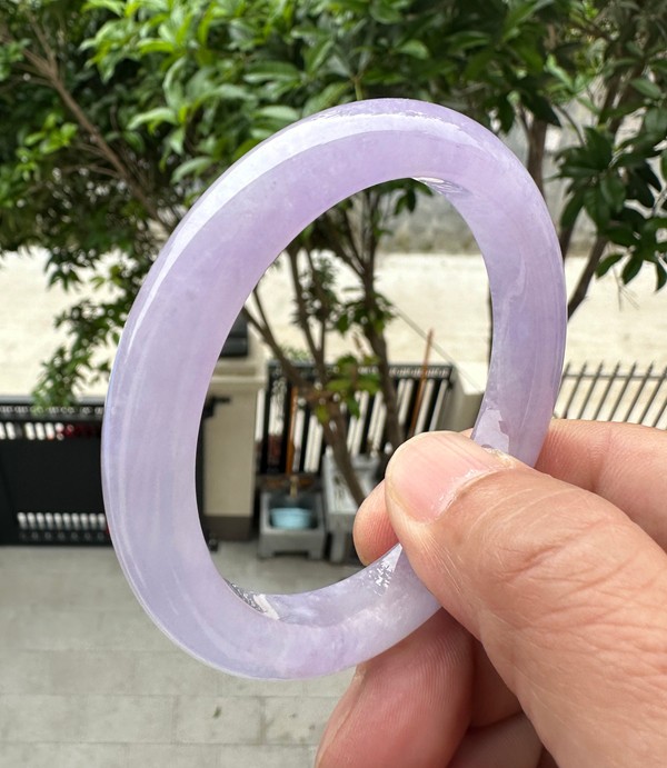 Natural Grade AAA Ice Lilac Lavender Burmese Jade jadeite bracelet bangle 57MM