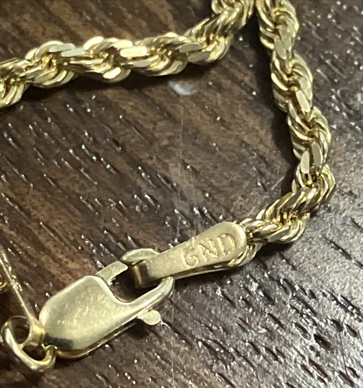 10kt Real Solid Gold Rope Chain Necklace 7.5grams 2.45mm 16” GND Brand NWT 10K