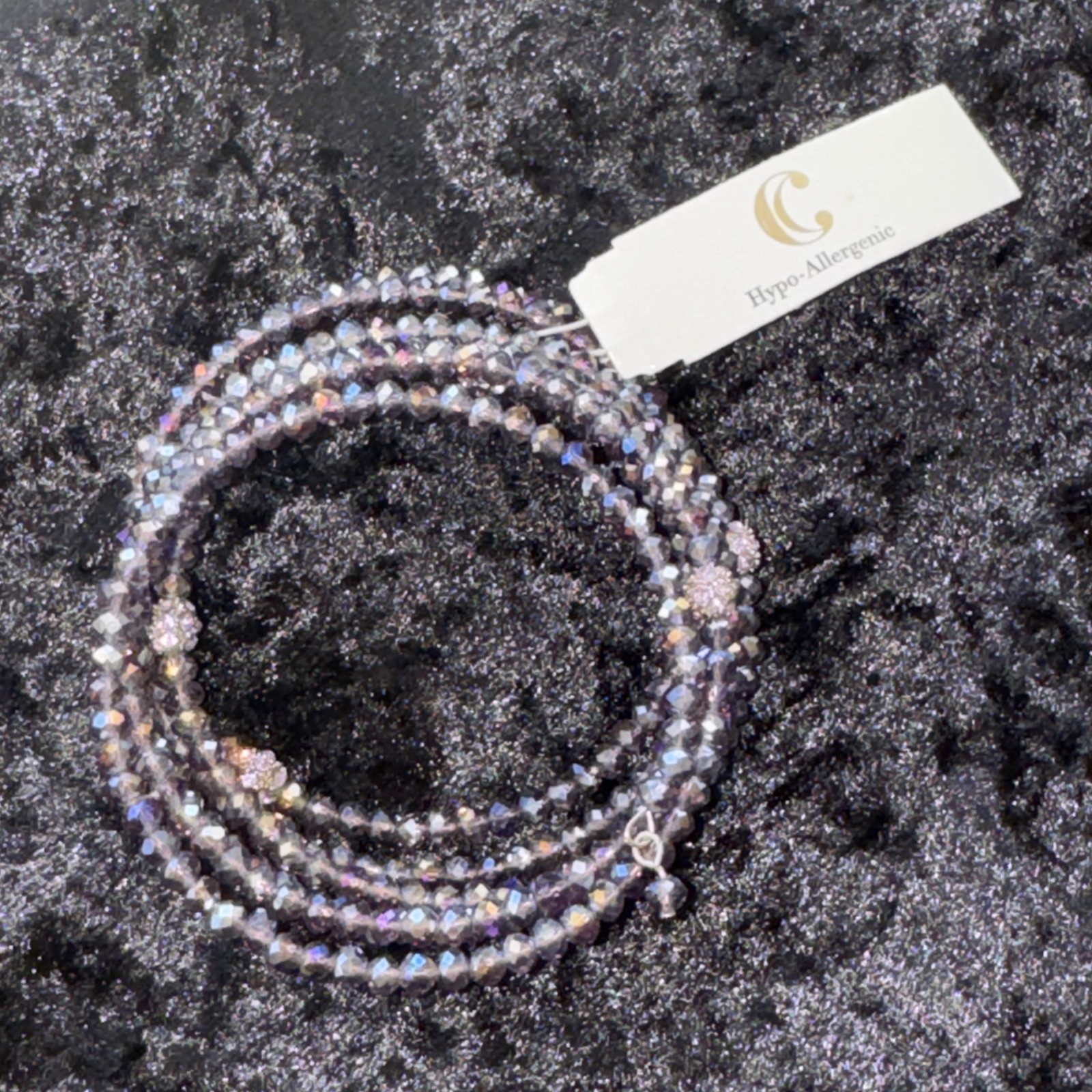 Wire Wrap Bracelet – Micro Beaded – purple NWT