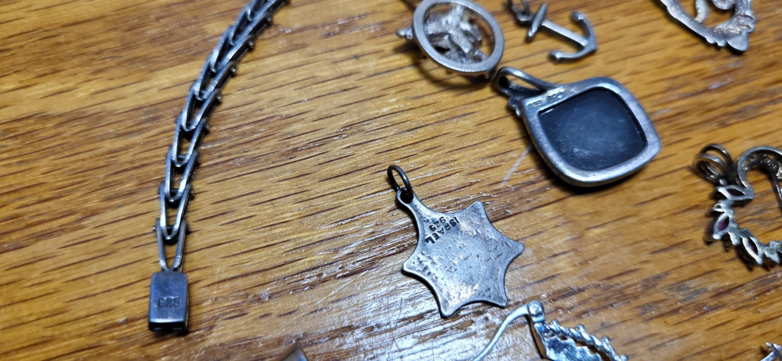 70+grams 22 Pices MARKED 925,SILVER EARRING,PENDANTS, BRACELET.WEARABLE,SELLABLE