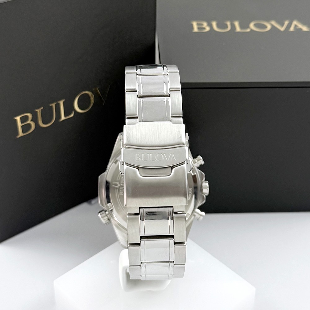 Men’s Bulova 96B256 Classic Marine Star Quartz Stainless Blue Dial Watch 43mm