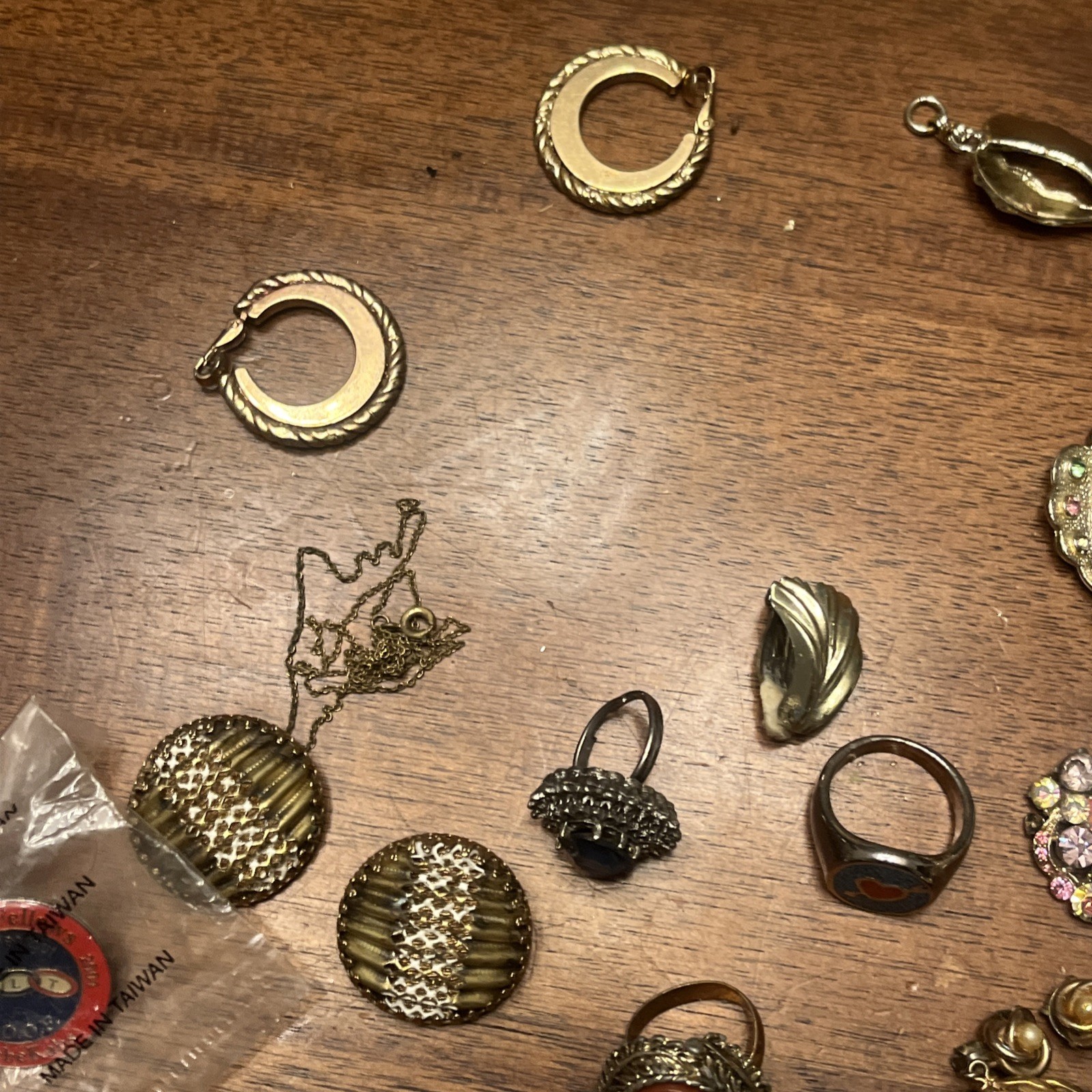 Vintage Estate Costume Jewelry LOT Timex CORO Watch & Earrings Melba Brass