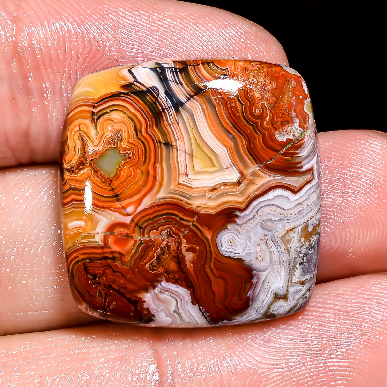 Natural Crazy Lace Agate Cushion Shape Cabochon Loose Gemstone 23X23X6MM 30 Cts.