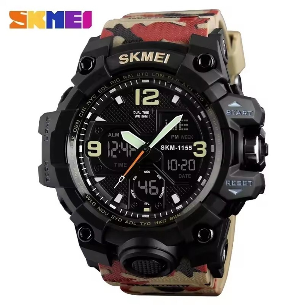 SKMEI Men Sport Watches Military Dual Time Boys Watch Digital Quartz Wristwatch