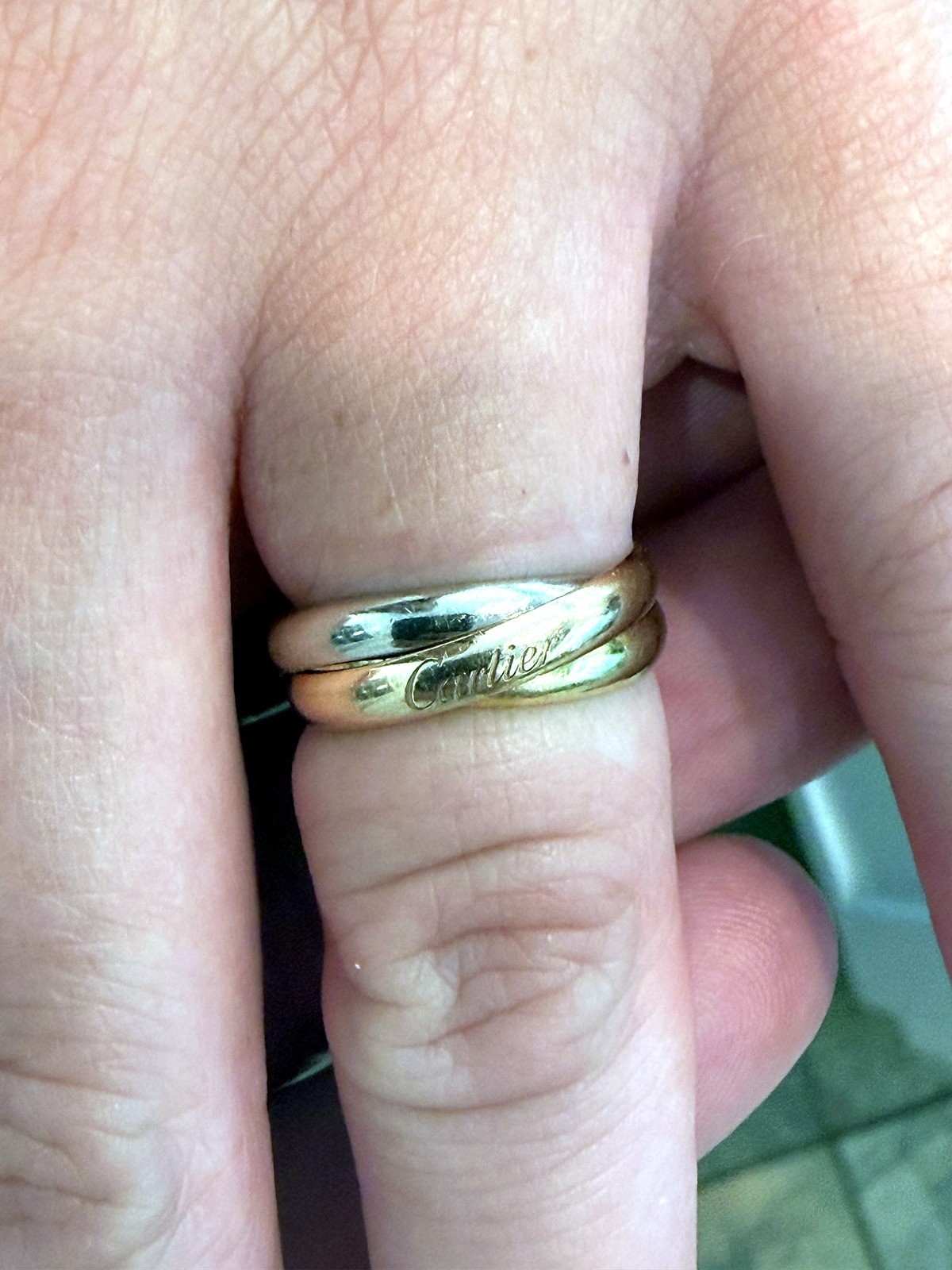 Authentic Cartier Trinity Ring 18K Gold 3-Tone Size 49 US 5