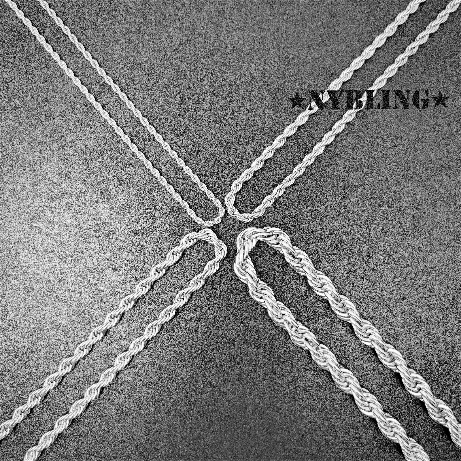 Rope Chain Necklace 3MM to 10MM, 16″ to 30″ Mens Hip Hop Gold Plated Jewelry