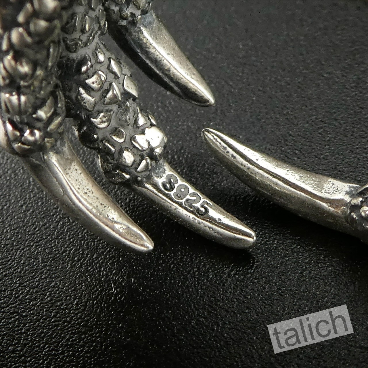 Heavy Solid 925 Sterling Silver Eagle Dragon Claw Large Wrap Ring Adjustable