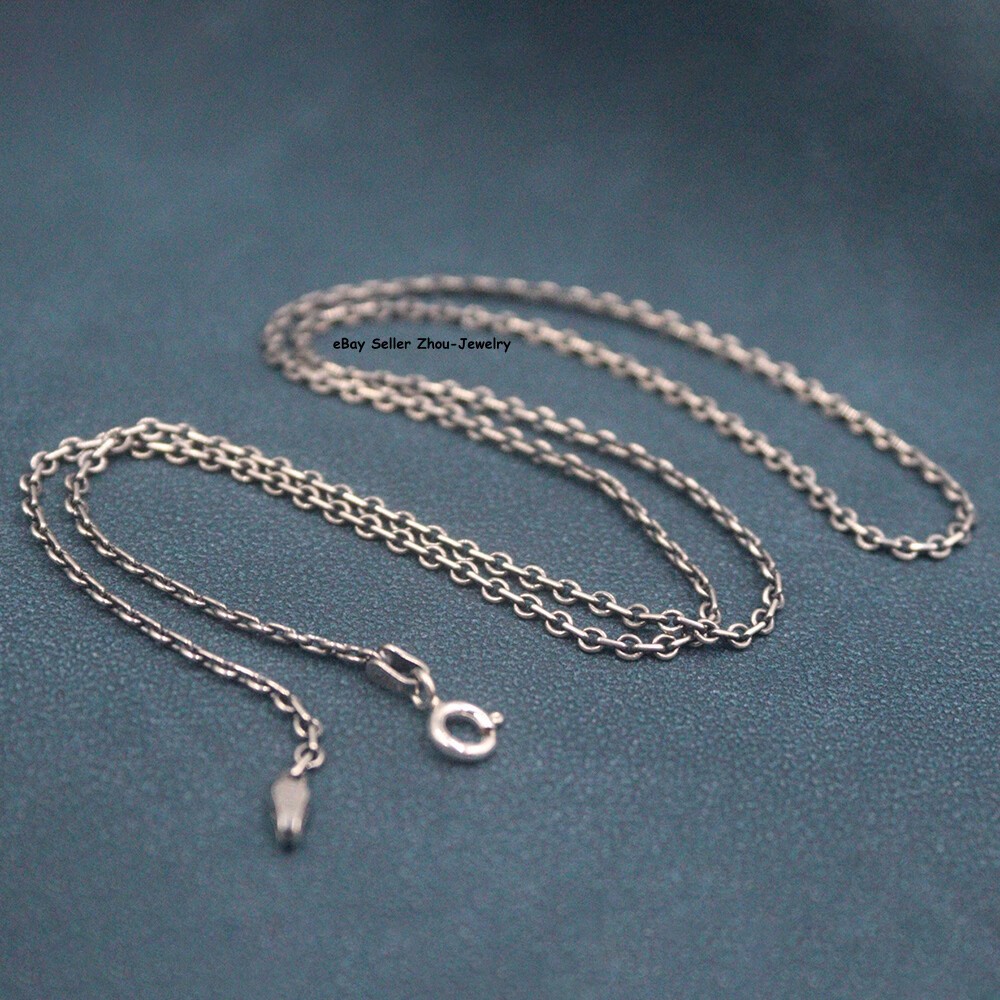 Real S925 Sterling Silver Chain 2mm Lucky O Link Necklace 3-4g 17.9inch