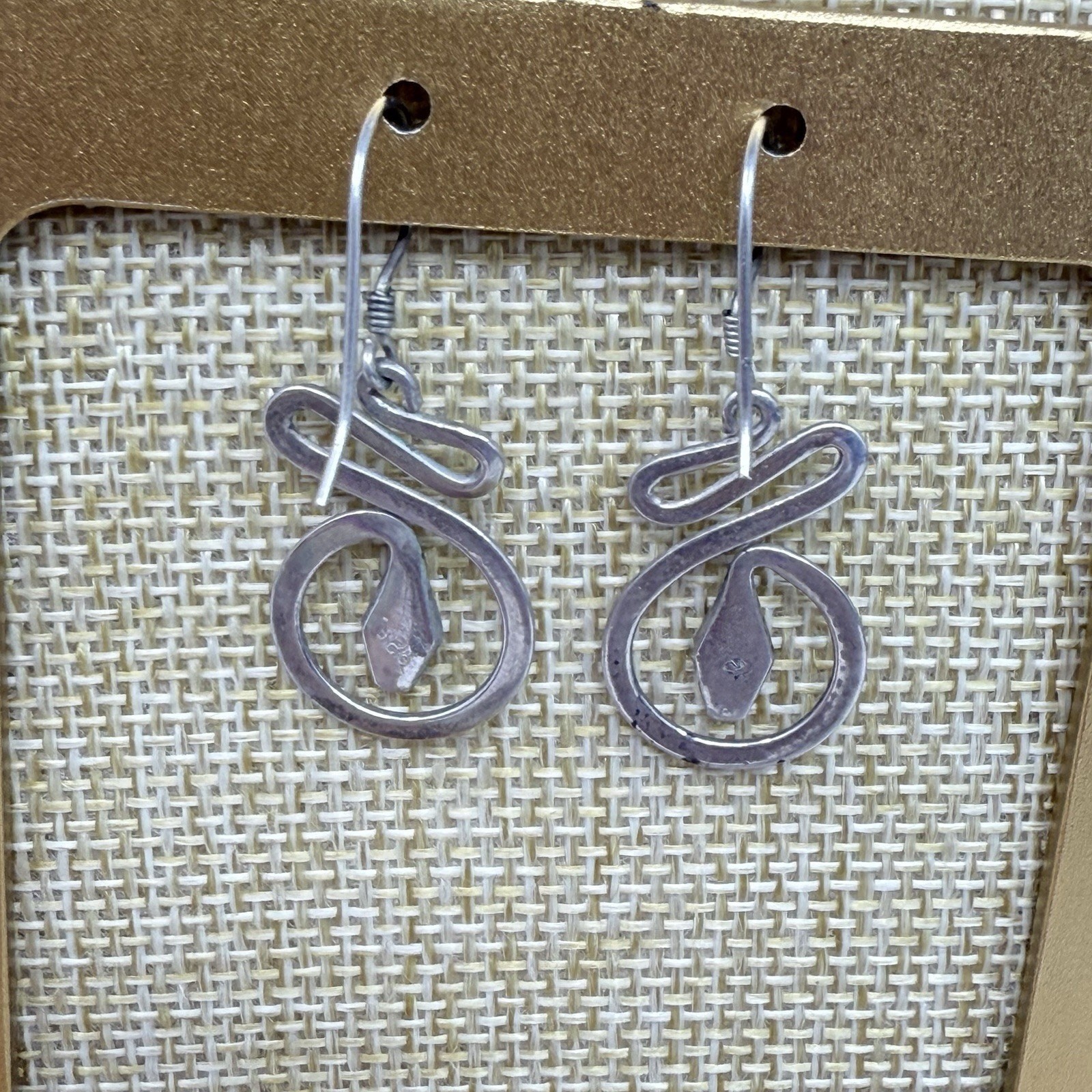 Vintage 925 Sterling Snake Serpent Gothic Dangle Earrings 3.2 grams