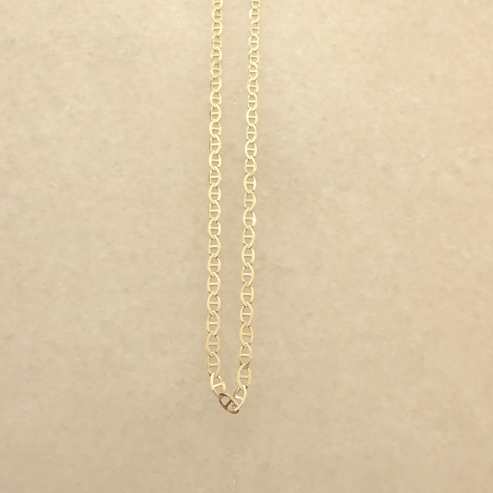 5.06g 10k Anchor Link Yellow Gold Chain Necklace 25.5” Italy ACA 3mm