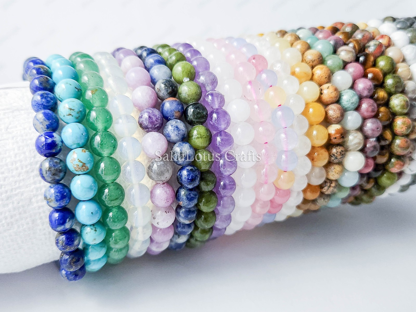 Natural Crystal Stone Stretch Bracelet 4mm 6mm 8mm 10mm Gemstone Beads DIY Stone