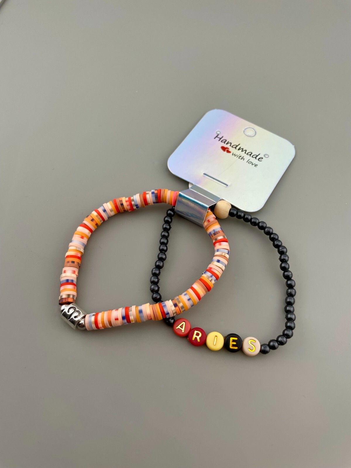 Handmade Aries Zodiac Bracelet Set Beaded Stretch Astrology Horoscope Jewelry