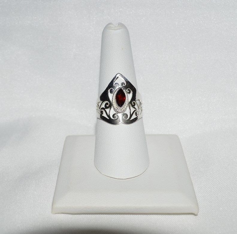 8x6mm NATURAL RUBY .925 STERLING SILVER TRIBAL GYPSY RING SIZE 6 to 8