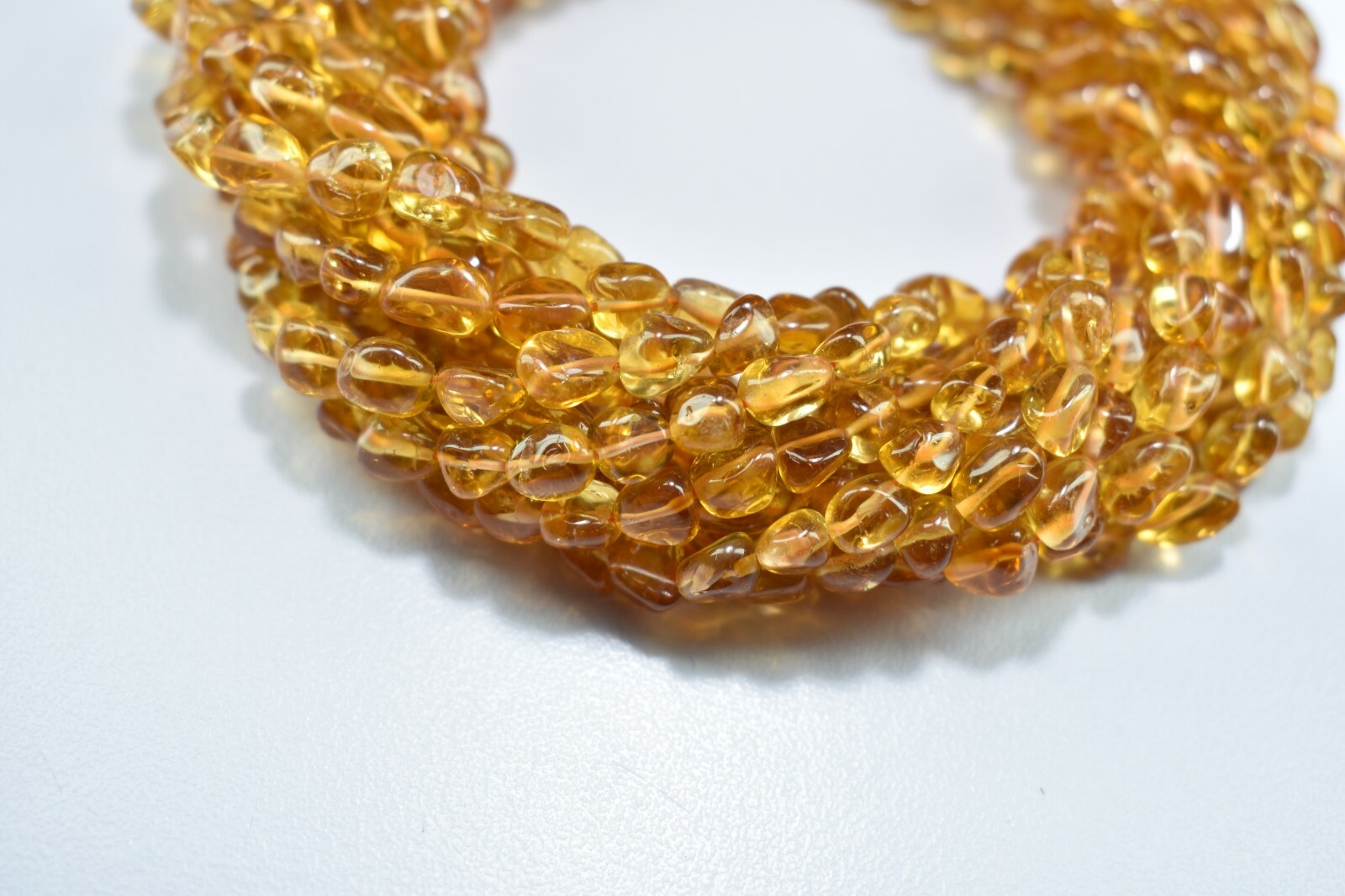 AAA Natural Citrine Smooth Nugget Gemstone Beads 10″ 1 Strand 4.5X5.5-5X7.5mm