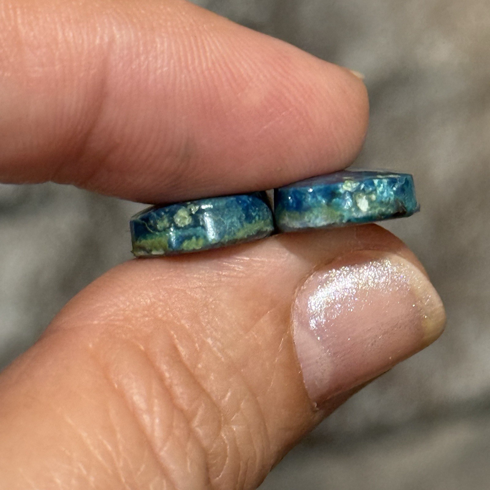 18.6ct 21.8c11x4.3mm Pair Of Rare Blue Shattuckite Teardrop Cabochons Gems
